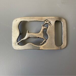 Men's Handmade Deer Outdoor Hunting Belt Buckle Pewter